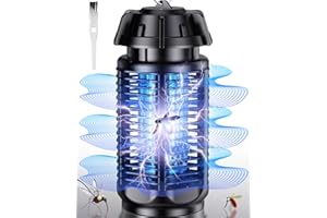 AUIFFER Insektenvernichter Elektrisch, 20W/4000V Mückenlampe, Drinnen/Draußen Portable Mückenfalle, 720° Effektiv töten Mücken Fliegen Wespen Motten, Geeignet für Schlafzimmer Hinterhof Garten Camping