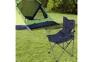 LANTUS Chaise de Camping Pliante en Plein air, siège Pliable Portable léger Chaise de Camping Pliante avec Porte-gobelet, Chaise de pêche, Chaise de Pique-Nique en Plein air Marine-1PC