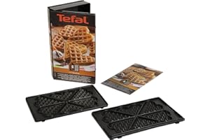 ‎TEFAL Tefal Platte Herzwaffeln Backform Nummer 6, passend für Tefal Snack Collection SW85XX, inklusive Rezeptbuch, praktische Aufbewahrungs-Box, spülmaschinengeeignet, schwarz, XA8006