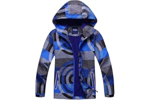 YoungSoul Manteaux Imperméables Garçon Blouson Coupe Vent Veste de Pluie Légère Imprimée à Capuche