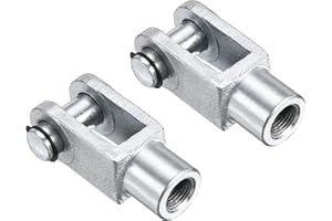 sourcing map Air Cylindre Barre Chape Terminal 2 Coffret 78mm Longueur M16x1.5 Femelle Filetage Y Connecteur Argent