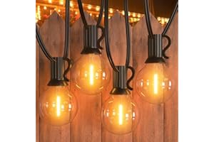 Yeeklab Guirlande Guinguette Extérieur 45M, Guirlande Lumineuse Exterieure avec 75+2 G40 LED Ampoules, Imperméable Blanc Chaud Chaîne Basse Tension Lumiere Exterieur pour Terrasse, Mariage
