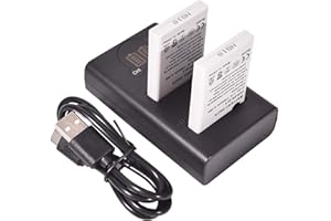 DSTE DE DSTE 2x EN-EL5 Ricambio Batteria + Caricatore doppio USB con display LCD Compatibile per Nikon Coolpix P510, P520, P530, P5100, P6000, S10, P3, P4, P80, P90, P100, P500 Fotocamera
