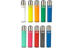 BMLIMITED BML Clipper Lighters Multipack Pocket Size Refillable Flint Lighters Ideal for Candle BBQ Kitchen Camping Everyday Use (10 x Assorted Colours)