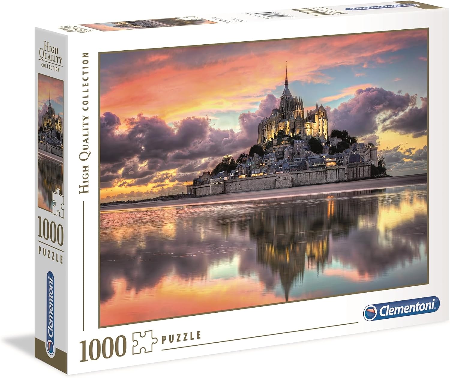 Clementoni Puzzle 1000 Piezas Paisaje Naturaleza Mont Saint Michel, Puzzle Adulto Naturaleza (39367), Multicolor