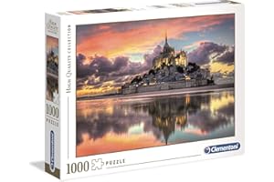 Clementoni Puzzle 1000 piezas paisaje naturaleza Mont Saint Michel, Puzzle adulto naturaleza (39367), Multicolor