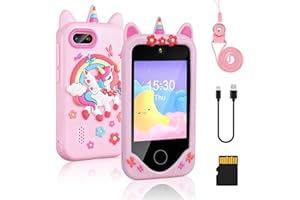 Niños Teléfono Inteligente para Niñas, Axrye 2.8 Pulgadas Pantalla Táctil Niños Teléfono Celular Niños Pequeños Juguetes De Aprendizaje Educativo Teléfono Móvil Regalos De Cumpleaños para 3-8 Años