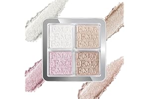 HAIYOX 4-Color Highlighter Palette,Highlighter Makeup,Face Hig-Hlighter,Powder Hig-Hlighter,Shimmer Glow Powder,Long-Lasting,Waterproof,Lighten Skin Color,For Face,Cheek,And Eyeshadow,Shadow