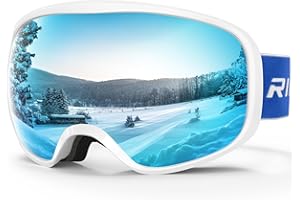 RIOROO Maschera da Sci, Occhiali da Sci per Uomo Donna OTG Maschere Sci,Anti Nebbia 100% Anti-UV Antipolvere Antivento per ciclismo Equitazione/arrampicata/sci