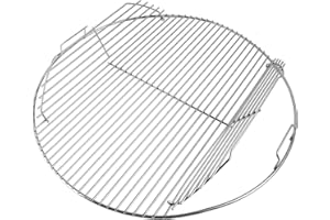 GriHero 54,6cm Grillrost Rund Klappbarem für Weber 57cm Holzkohlegrill, 7436 Klappbarem Holzkohlerundgrills Kohlegrill für Weber One-Touch, Performer, Bar-B-Kettle and Master-Touch Grillgitter