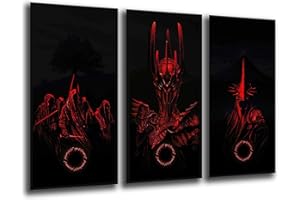 CUADROS CAMARA Tableau Moderne Photographique, Impression sur bois, Le Seigneur des Anneaux, Sauron, 97 x 62 cm, ref. 26013