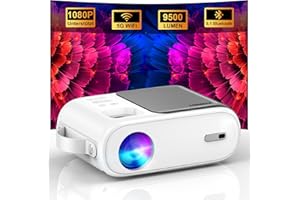Mini Beamer, XIWBSY 9500 Lumen Bluetooth Beamer 1080P Unterstützt, 5G WiFi LED Heimkino Portable Projektor, Kompatibel mit TV Stick/X-Box/DVD/Laptop/Smartphone/Android/HDMI/USB