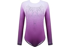 trudge Maillot de Gimnasia Leotardos de Danza Body Ballet Clásico Manga Larga para Niña 3-12 Años