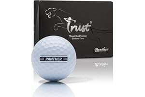 Trust Balles de Golf Panther | pour Passer sous Les 100 | Revêtement Uréthane pour Un Toucher Ultra-Doux | Noyau Big Max pour Une Distance Maximale et Un Vol Précis (12/48 Balles, Blanc/Jaune/Orange)