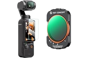 K&F Concept OSMO Pocket 3 Filtro Magnetico, Kit Filtri Magnetici Black Mist 1/4+ ND2-32 Filtro Magnetico Filtro ND Black Diffusion Compatibile con DJI Osmo Pocket 3(Alluminio)