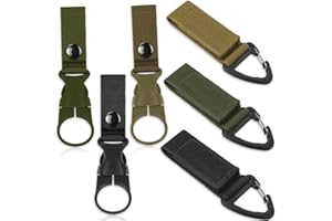 VBKITW 6 Pièces Nylon Boucle de Bouteille Bouteille d'eau Crochet Clip Ceinture Mousqueton Tactique pour Camping Randonnée L'extérieur