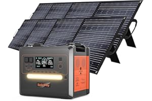 SOLARPLAY Estación de energía portátil estación de Carga 2400w/2500w， generador de energía Solar para Camping, con 5 años de garantía (2500w+400w Panel Solar Plegable-Naranja/Ferroso)
