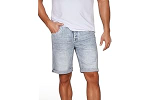 riverso RIVTom Pantalones vaqueros cortos para hombre, corte regular, algodón, bermudas, negro, gris y azul, w30, w31, w32, w33, w34, w36, w38, w40, w42