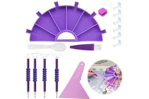 WOKICOR Diamond Painting Accessoires, Broderie Diamant Stylo Art Plastique 5D Outils Diamant Peinture Artisanat DIY Accessoires Avec Stylo PâTe à Peindre Et Assiette Convient Aux Adultes Et Aux Enfants