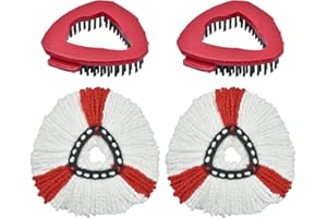 YUUNAIE Spin Mop Heads Replacement for Vileda Easy Wring 1 Tank System, 2 Pack Microfiber Spin Refills Machine Washable Easy Cleaning, 2 Pack Scrubber