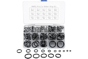 QEAPUG 200 Pièces Joint Toriques en Caoutchouc, O-Ring Joints d'étanchéité Rondelles Assortiment Kit, pour Robinet, Véhicule, Electroménagers, Roulement, Pompe