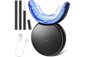 UWELLIKY Teeth Whitening Kit, Professionell Zähne Bleaching Set für Zahnaufhellung & Zähne Aufhellen, LED Hause Zahnaufhellungsset für Weiße Zähne mit 3Pcs Zahnbleaching Gel, Zahnflecken Schnell Entfernen