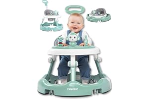 Twinky® Lauflernwagen mit Spielset & Bodenmatte - Robuste 4-fach verstellbare Vorschul-Lauflernhilfe - Ideal als Gehhilfe für die ersten Schritte Ihres Kleinen (Mint Grün)