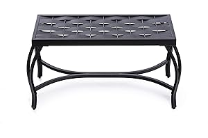 Mango Steam Métal Banc de Jardin (Style de Tissage, Noir)