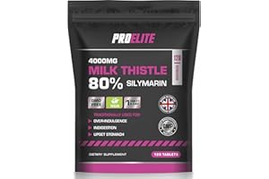 Milk Thistle 4000mg 120 Tablets | Max Strength 80% Silymarin - Liver Support � Vegan UK Made � GMP Approved - PRO-ELITE