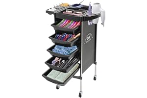 GDSKR 6-Etagen Beauty Friseurwagen Rollwagen, Bedienungswagen Friseur, mit 5 Schubladen, Arbeitswagen Friseur Friseurrollwagen, multifunktionaler Friseur-Spa-Rollwagen