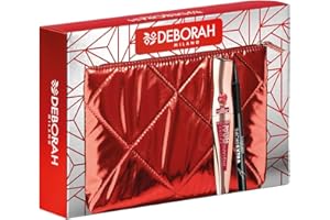 Deborah Milano - Pochette Idea Regalo, include Mascara Instant Maxi Volume con Olio di Melograno e Eyeliner Pen 24 Ore Extra Nero, N.08