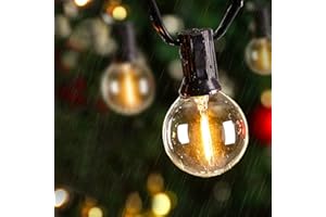 Avoalre Guirnalda Luces LED 12M 30+3 Bombillas G45 para Exterior e Interior - IP65 Impermeable para Fiestas, Bodas, Patios, Jardines, Pérgolas - Blanco Cálido