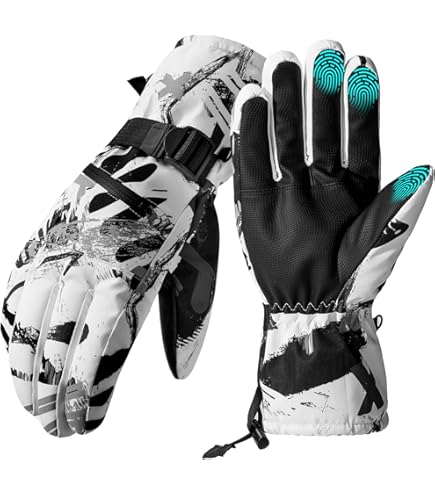 Feelorna Winterhandschoenen voor dames, waterdichte touchscreen-handschoenen, warme skihandschoenen met elastische manchetten, winddichte thermische handschoenen, fietshandschoenen voor het werken