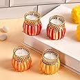 Ascension Set of 4 Peacock Designer Tealight Candle Holders for Side or Center Table Dining Room Christmas Lighting Home Decoration Diwali Gifts Navratri Dussehra Diya for Home Decoration (Design 1)