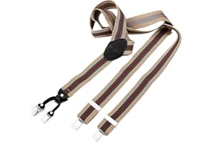 DonDon Tirantes hombre anchos 3,5 cm con 4 clips extra fuertes tirantes para pantalones hombre