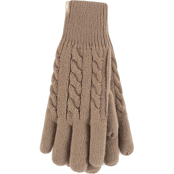 HEAT HOLDERS - Warme gestrickte Thermo-Handschuhe fr Damen mit  Fleecefutter, gestreift, Fairisle, grau, Small-Medium : Amazon.de: Fashion