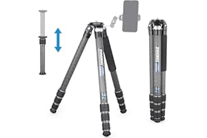 Trípode de Fibra de Carbono INNOREL KT324C Sin Cabezal Trípode de Viaje Compacto portátil Profesional para cámara Digital DSLR Tubo de 2,5 mm Carga máxima 25 kg con Columna Central