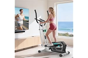 Neezee Ellittica,Macchina Ellittiche Magnetica con 16 Livelli di Resistenza,display LCD,Portaborraccia,Pedali antiscivolo,Capacità di Peso fino a 130KG,Cyclette Ellittica da Casa