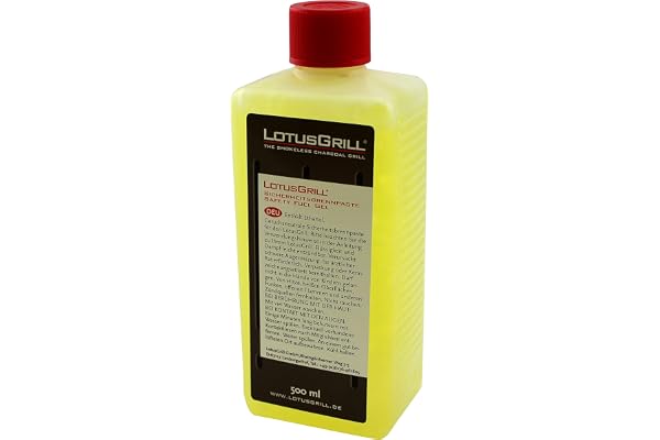 Pâte combustible LotusGrill 500 ml dans la taille familiale économique – Spécialement conçue pour les barbecues au charbon de bois / barbecue de table à faible fumée