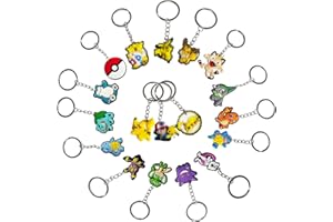 CLVSYH 18Pcs Anime Schlüsselanhänger Cartoon Schlüsselanhänger Keyring Keychain Schlüsselkette Schlüsselkette Schlüsselanhänger für Kinder, Kindergeburtstag Party Geschenk für Junge und Mädchen Party Deko