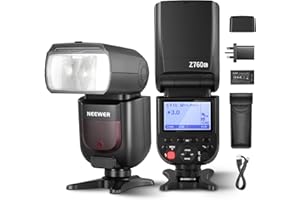 NEEWER Z760-C TTL Flash Speedlite Compatible with Canon DSLR Cameras, 76Ws GN60 2.4G 1/8000s HSS Speedlight, TCM Conversion, 7.4V/2600mAh Lithium Battery Charger Set, 480 Full Power Flashes UK Plug