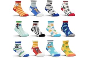HYCLES Toddler Grip Socks - 12 Pairs Baby Boy Infant Kid Children Anti-slip Socks for 0-7 Years Girl Non Skid Socks
