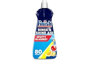 Finish, Dishwasher Rinse Aid, Lemon Rinse & Shine Cleaner, 400ml, Ultimate Clean & Diamond Shine, Glass Protection, Spot Prevention, Better Drying vs Finish Detergent Alone