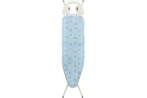 Addis Housse de planche à repasser Perfect Fit en bleu floral, convient aux planches à repasser de petite à moyenne taille jusqu'à 111 x 35 cm
