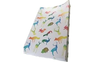 The Gilded Bird Wedge Baby Changing Mat w/Raised Sides, Change Pad, 69cm x 44cm, Extra Thick, Wipeable (Colourful Animals)