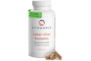 ‎VITA WORLD Mariendistel Artischocke Löwenzahn Komplex (120 vegane Kapseln) – Leberkur - 2-Monate – Cholin unterstützt die Leberfunktion und Entgiftung – ohne unerwünschte Zusätze – Leber Vital Komplex vitaworld