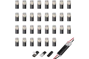 EIAIGKY 30 Piezas Conectores Eléctricos Rapidos Impermeable, Conector Rapido Electrico de Conexión 2 Pines para Cables 18-22AWG para Audio de Coche Instalaciones Luces LED y Equipos Eléctrico Sin Pelar Cables