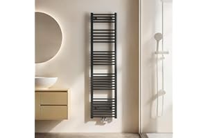 EMKE Badheizkörper Handtuchhalter 1600x400 mm, Handtuchheizkörper Mittelanschluss Handtuchwärmer Handtuchtrockner Heizkörper Bad Handtuchheizung Anthrazit 547W