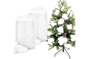 YUNSTK Sztuczny śnieg, dekoracyjny śnieg, Boże Narodzenie, sztuczny śnieg, włókna, puszysta wata śnieżna, dekoracja do wnętrz, sztuczny śnieg, na choinkę, zimę, dekoracja mieszkania (300 g)