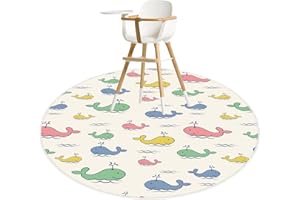 BOLAAZUL Highchair Splash Mat, 43.3" Waterproof Washable Anti Slip Spill Mat for Art, Crafts,Playtime Floor Protector, Weaning Mess Mat, Table Cloth